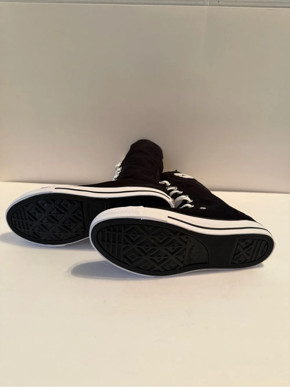 NWT Converse Chuck Taylor Black knee high Lace-Up Sneakers with White Accents